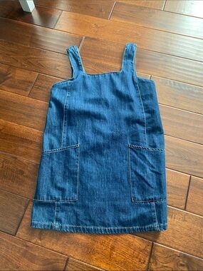 Denim Pinafore Dress - Blue